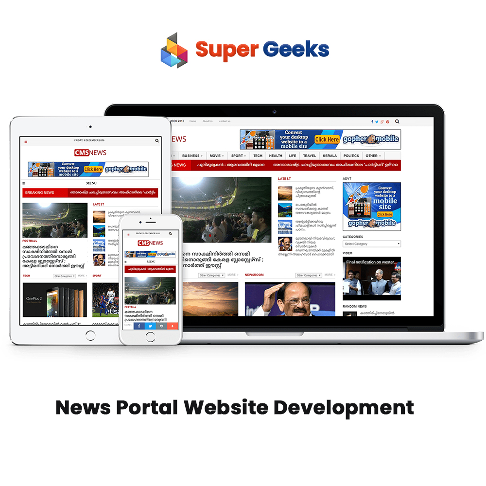 Web Development 18 News Portal web development company in India Banner